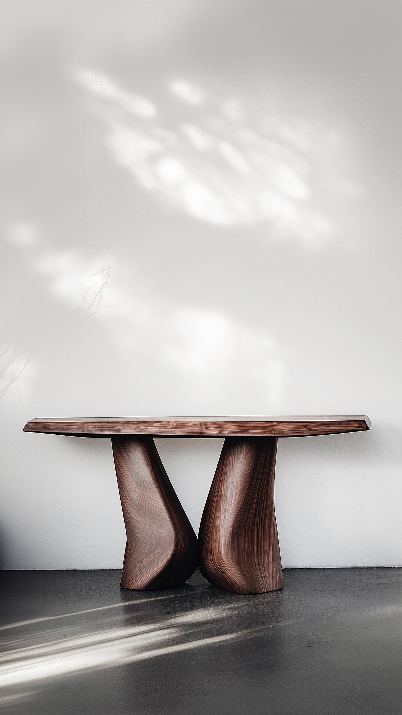 Brutalisme Table d'entrée Solace No26 - Pieds sculptés rythmiques, Design by Joel Escalona en vente