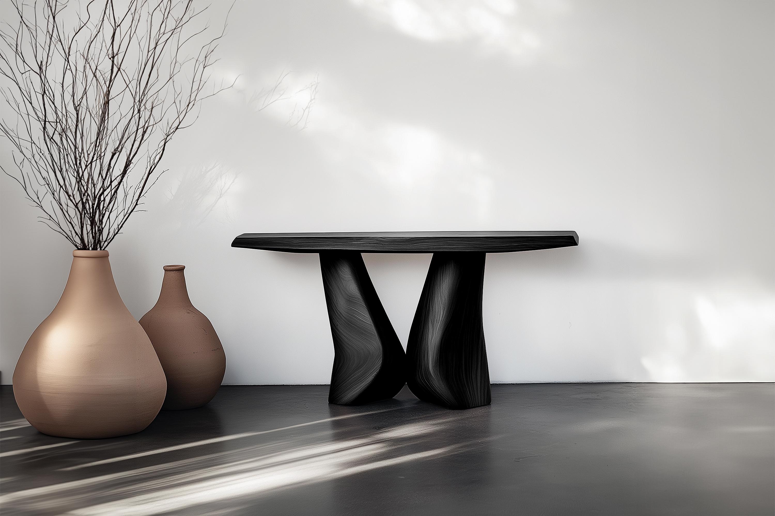 Mexicain Table d'entrée Solace No26 - Pieds sculptés rythmiques, Design by Joel Escalona en vente