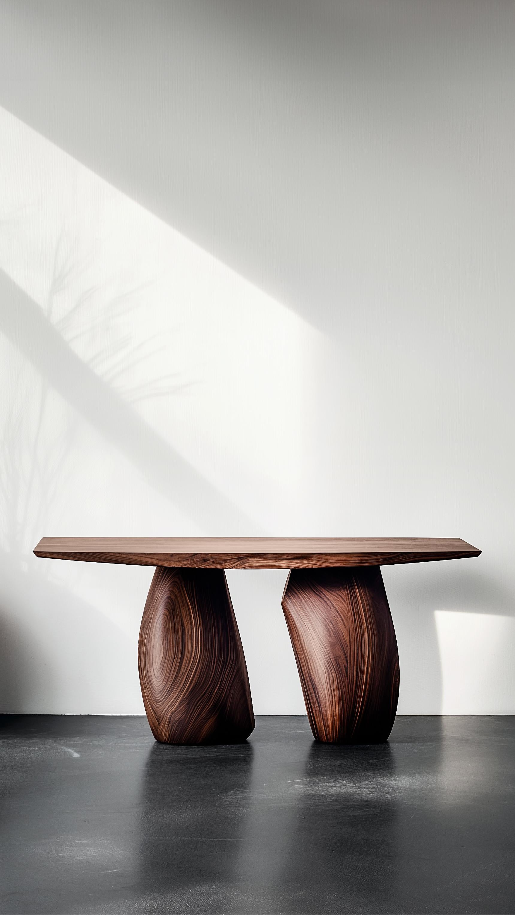 Brutalist Solace No29 Wall Table – Subtle Curved Base in Wood, by NONO For Sale