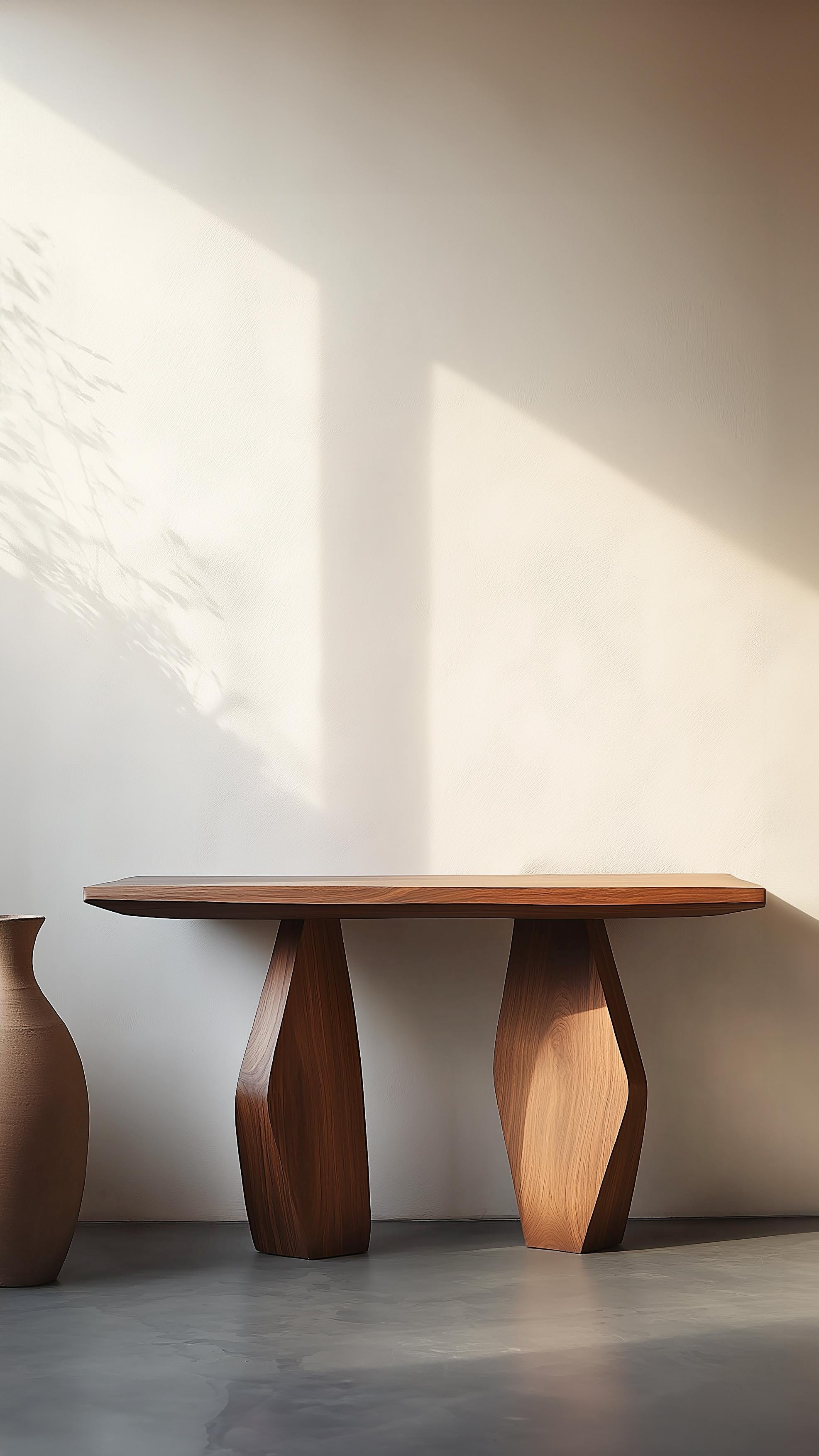 Brutalist Solace No31 Entry Table – Bold Wood Shape, Design by Joel Escalona For Sale