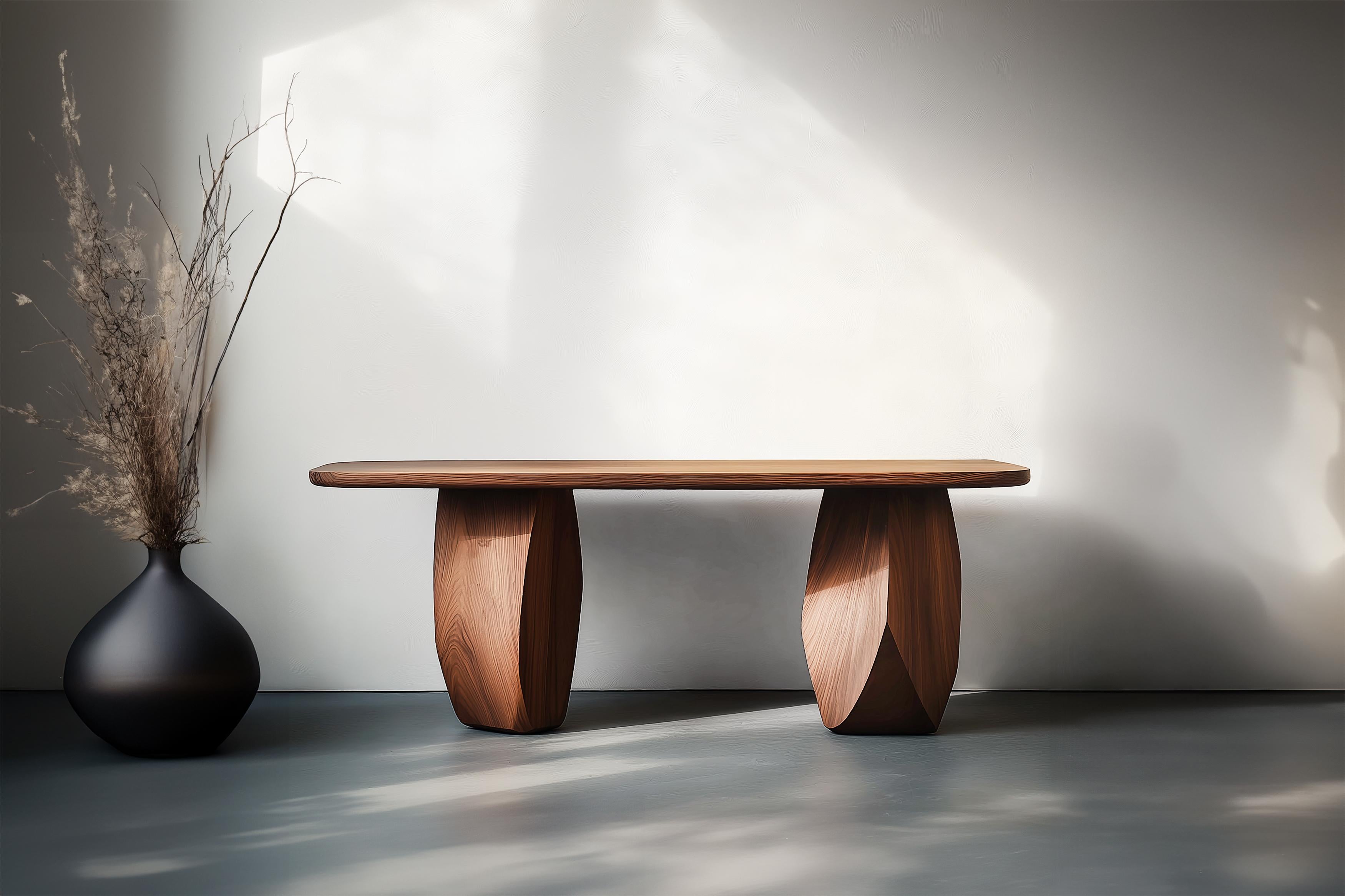 Brutalist Solace No33 Hallway Table – Art Object with Wood Base, by NONO For Sale