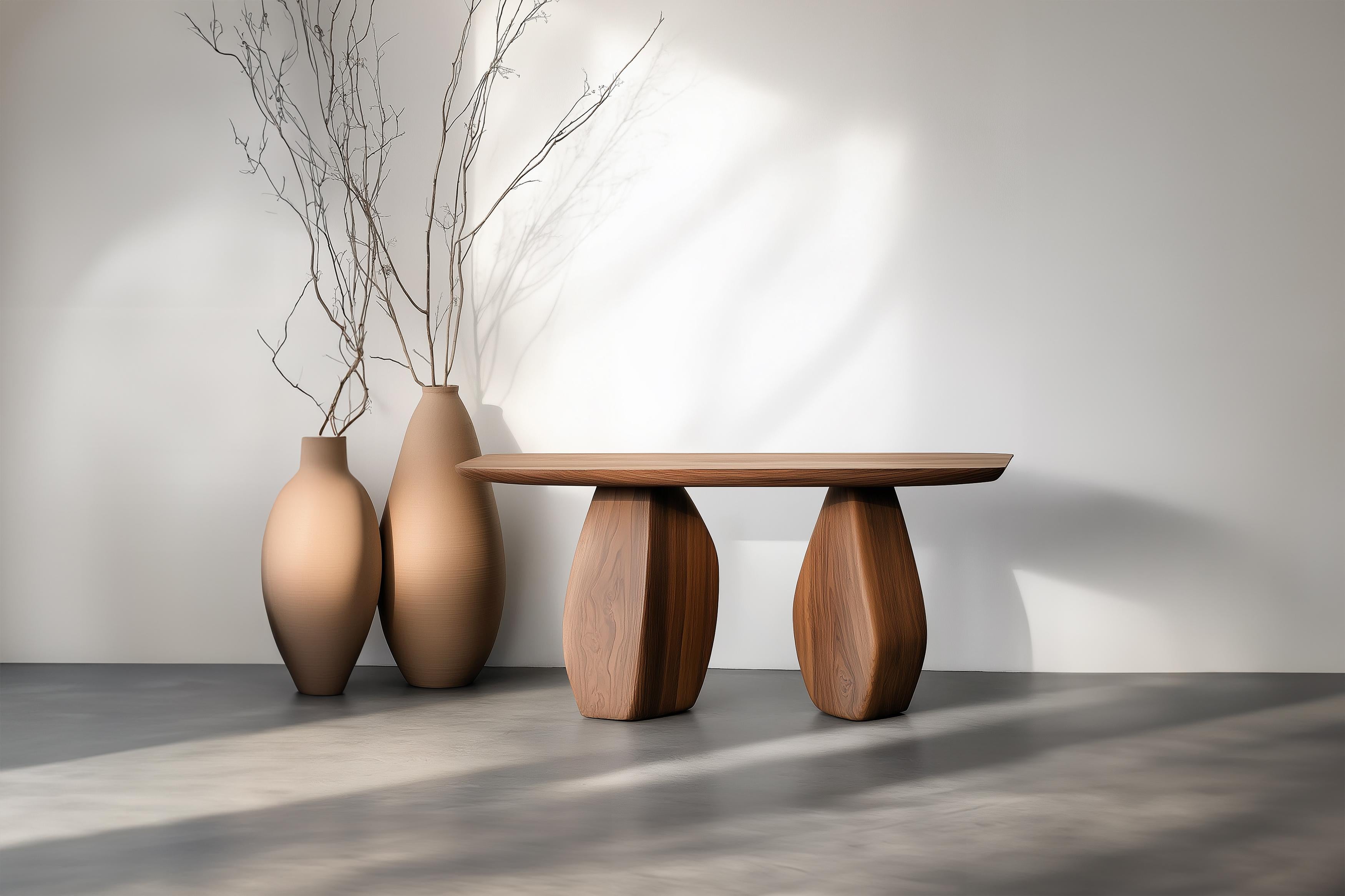 Mesa Consola Solace No48 - Forma Statement en Madera Maciza, by NONO
—————————————————————
Serie de mesas consola Solace
 Diseño de Joel Escalona
La serie de consolas Solace, diseñada por Joel Escalona, encarna una tranquila sensación de equilibrio