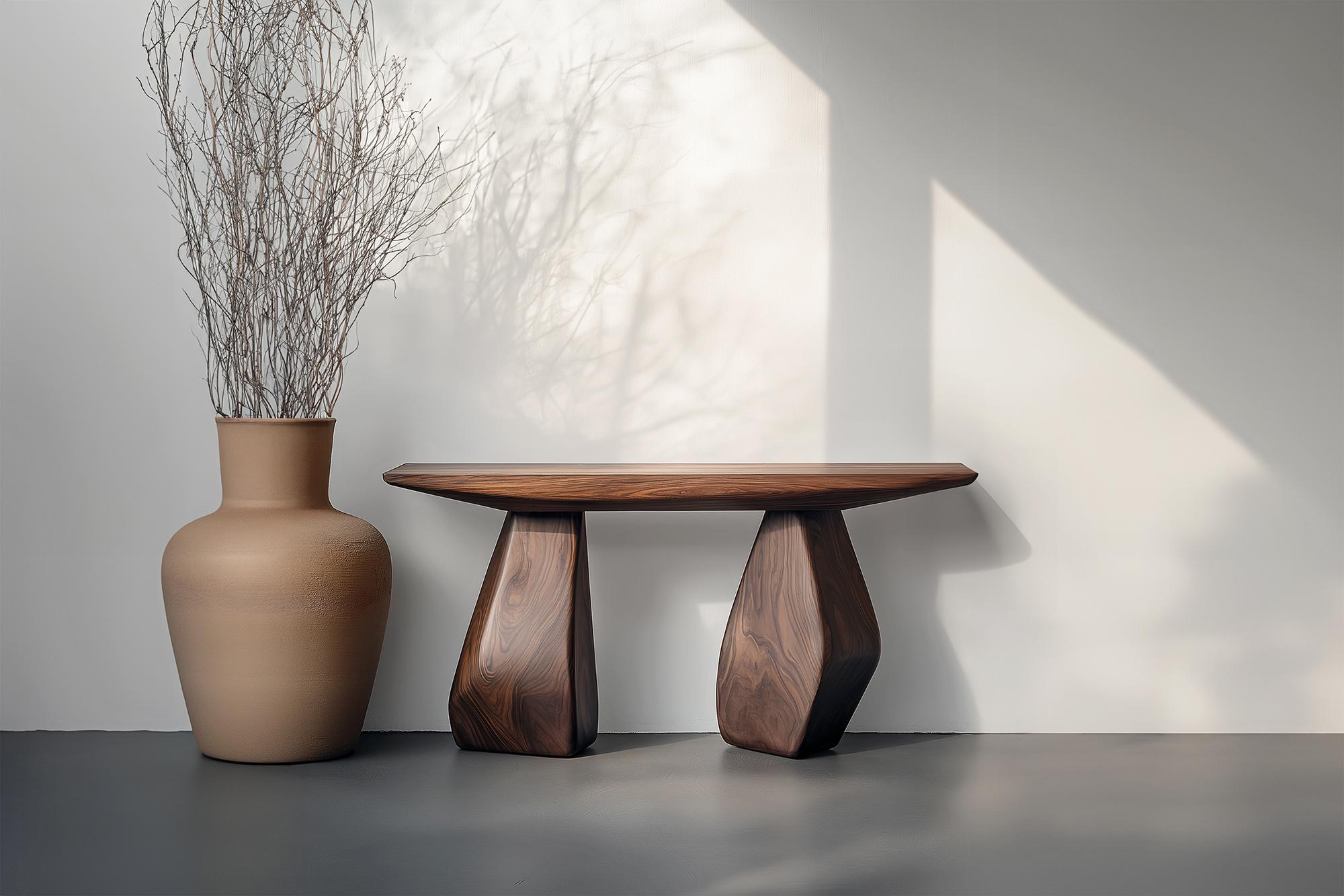 Mesa mural Solace No4 - Patas abstractas de madera maciza, diseño de Joel Escalona Brutalista en venta