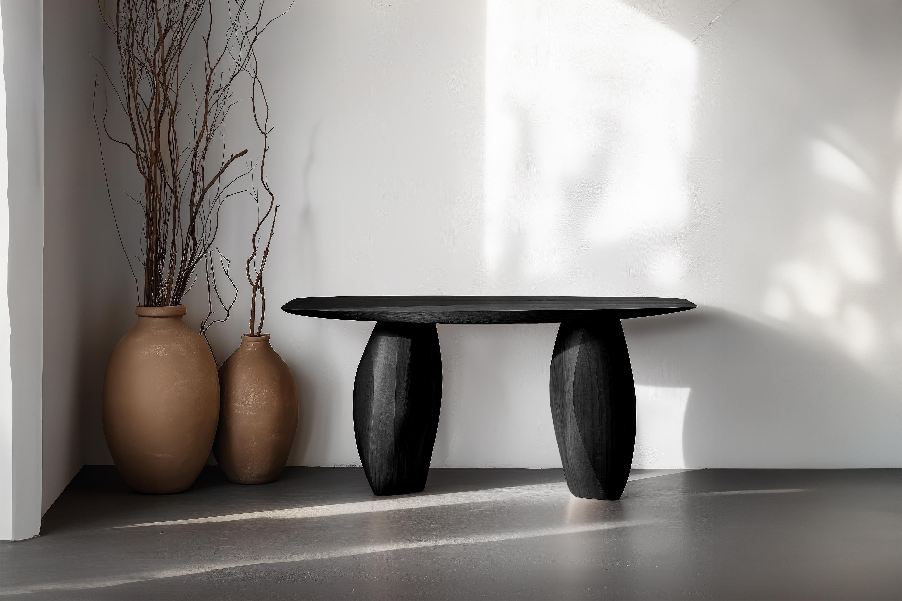 Mexican Solace No40 Hallway Table – Sculptural Movement in Wood, by NONO For Sale