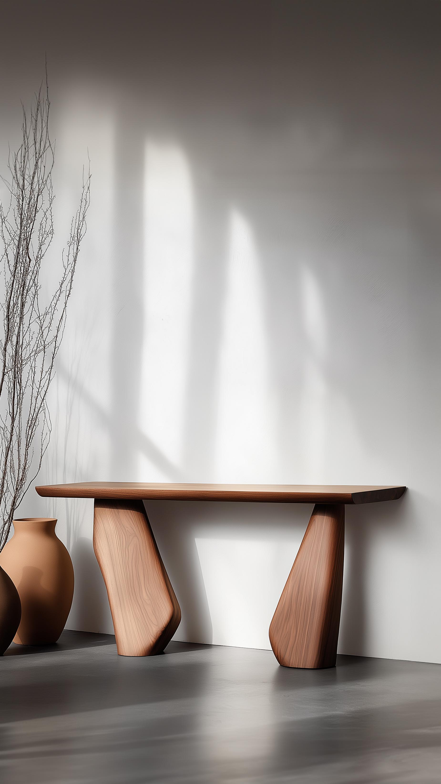 Mesa estrecha Solace n.º 46 - Patas de madera con aspecto de piedra, by NONO Brutalista en venta