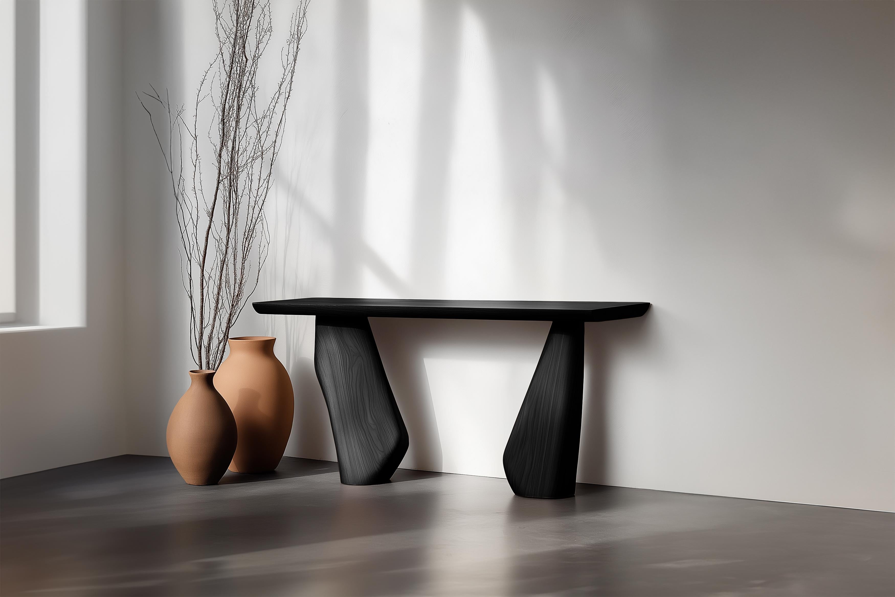 Mesa estrecha Solace n.º 46 - Patas de madera con aspecto de piedra, by NONO Mexicano en venta