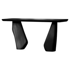 Solace No46 Narrow Table – Stone-Like Legs in Wood, by NONO