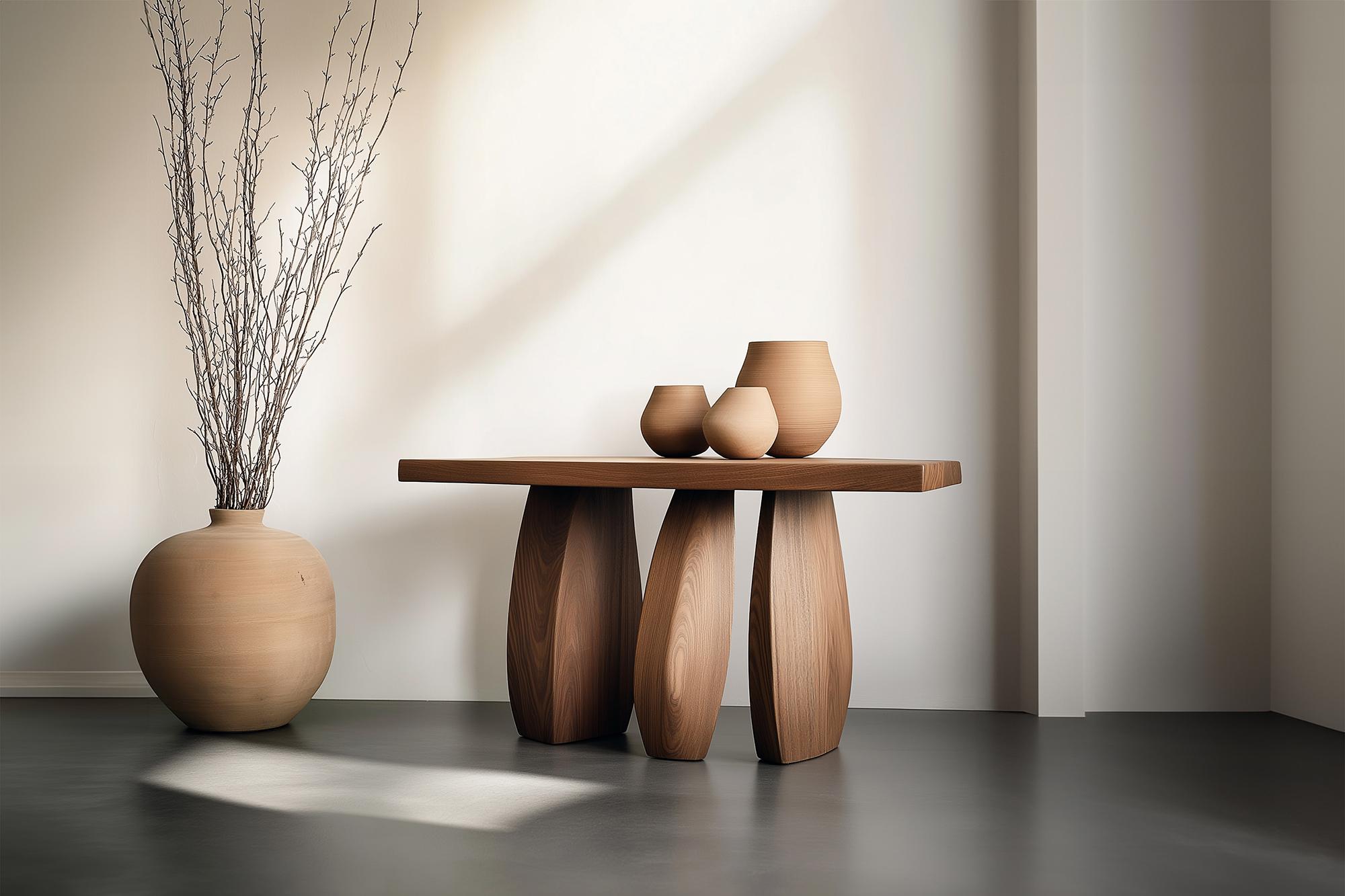 Mesa consola Solace No5 - Patas de madera tipo guijarro, by NONO
—————————————————————
Serie de mesas consola Solace
 Diseño de Joel Escalona
La serie de consolas Solace, diseñada por Joel Escalona, encarna una tranquila sensación de equilibrio y