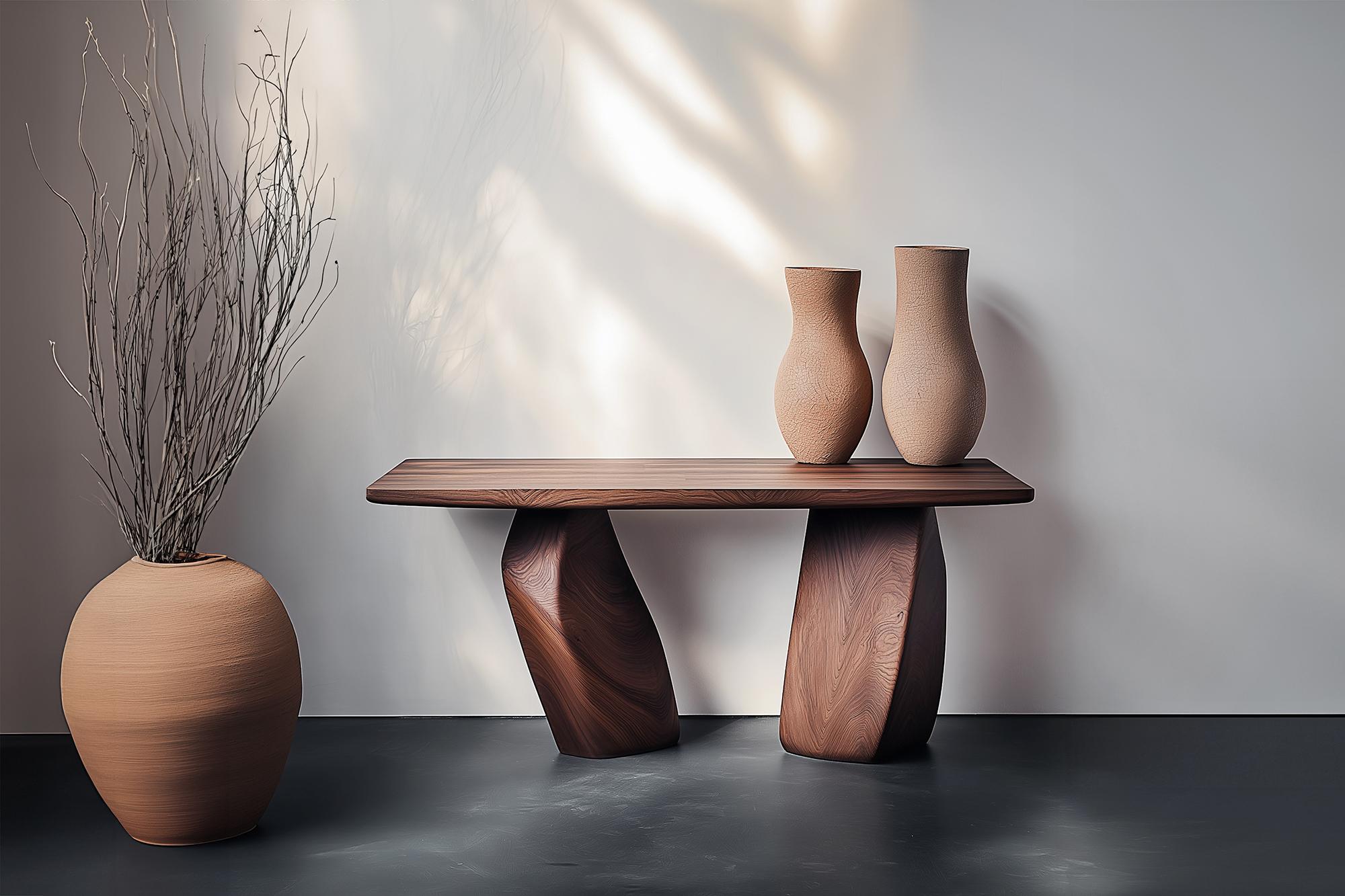 Mesa de recibidor Solace No6 - Base escultórica de madera tallada, by NONO

—————————————————————
Serie de mesas consola Solace
 Diseño de Joel Escalona
La serie de consolas Solace, diseñada por Joel Escalona, encarna una tranquila sensación de