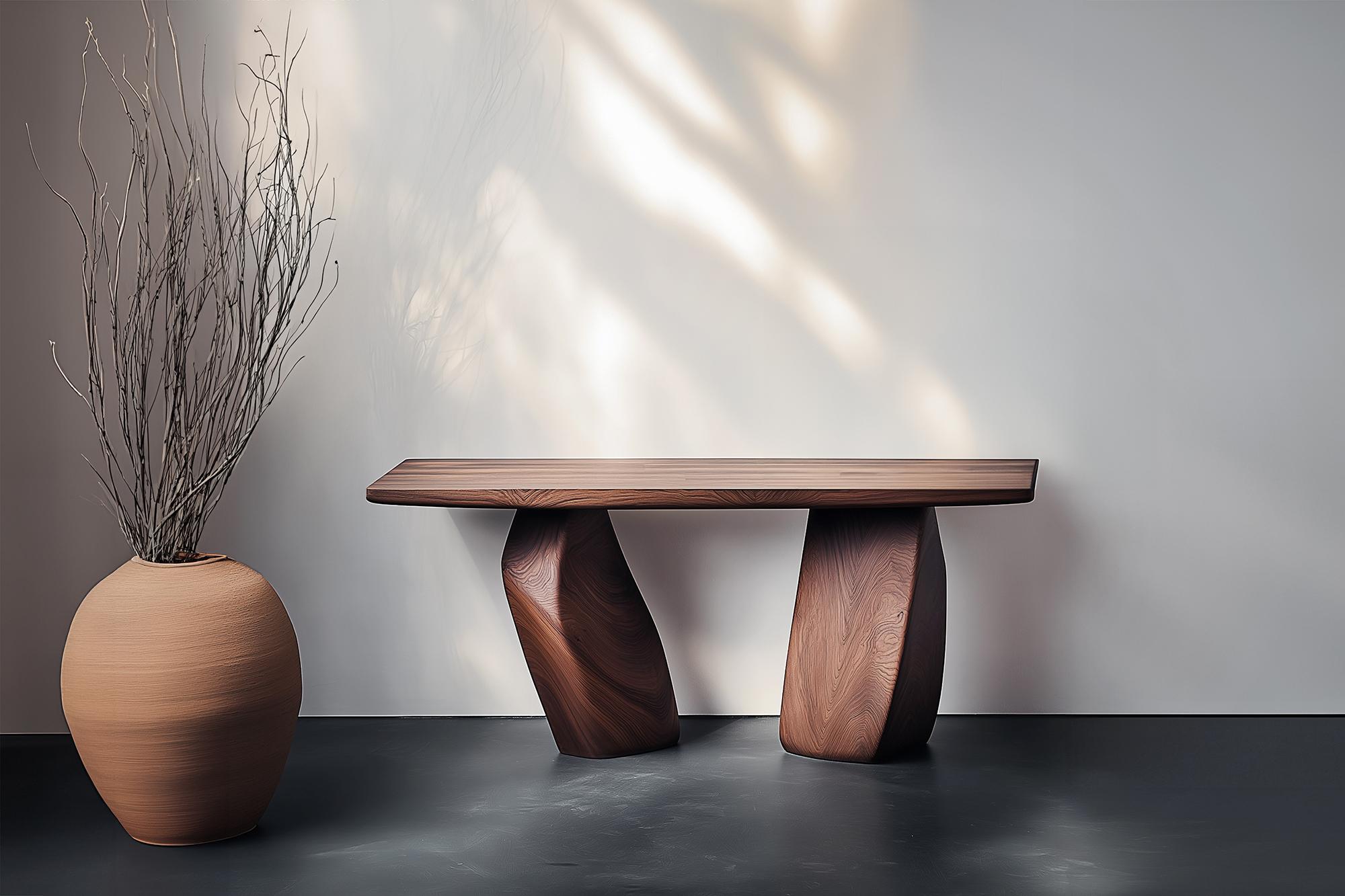 Mesa de recibidor Solace No6 - Base escultórica de madera tallada, by NONO Brutalista en venta
