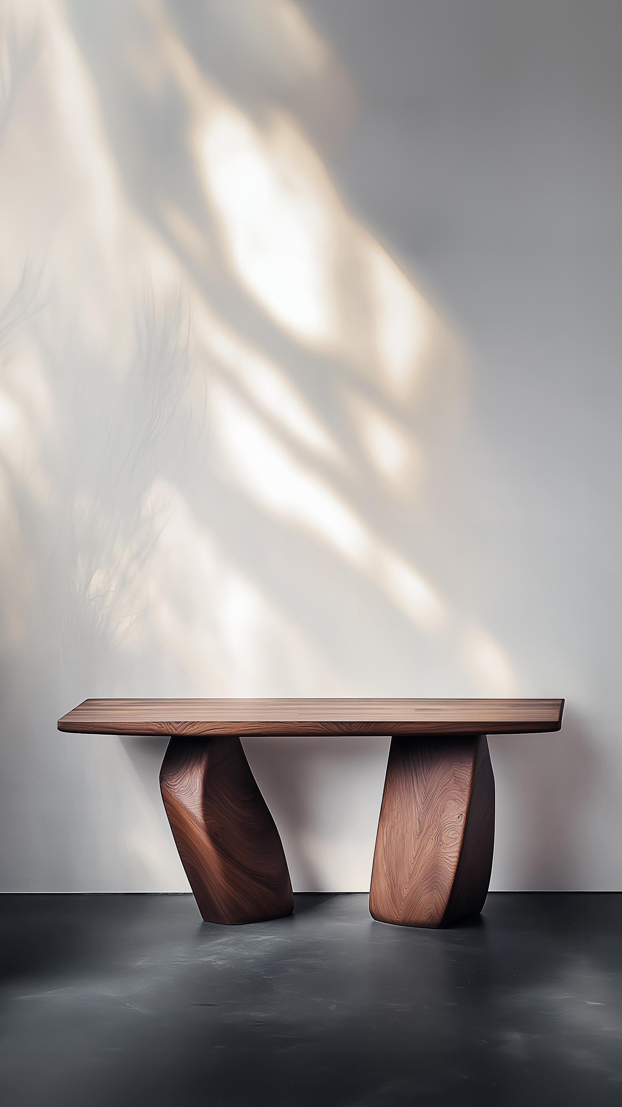 Mesa de recibidor Solace No6 - Base escultórica de madera tallada, by NONO Mexicano en venta