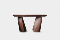 Solace No9 Accent Table – Rhythmic Solid Wood Form, by NONO