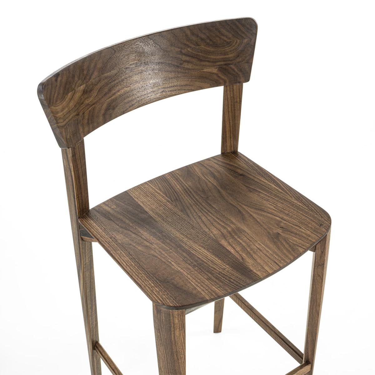 Solace Walnut Bar Stool For Sale 1