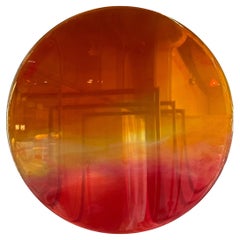 Solana by Courtney Kinnare, Orange Mirrored Glass Contemporary Wall Sculpture