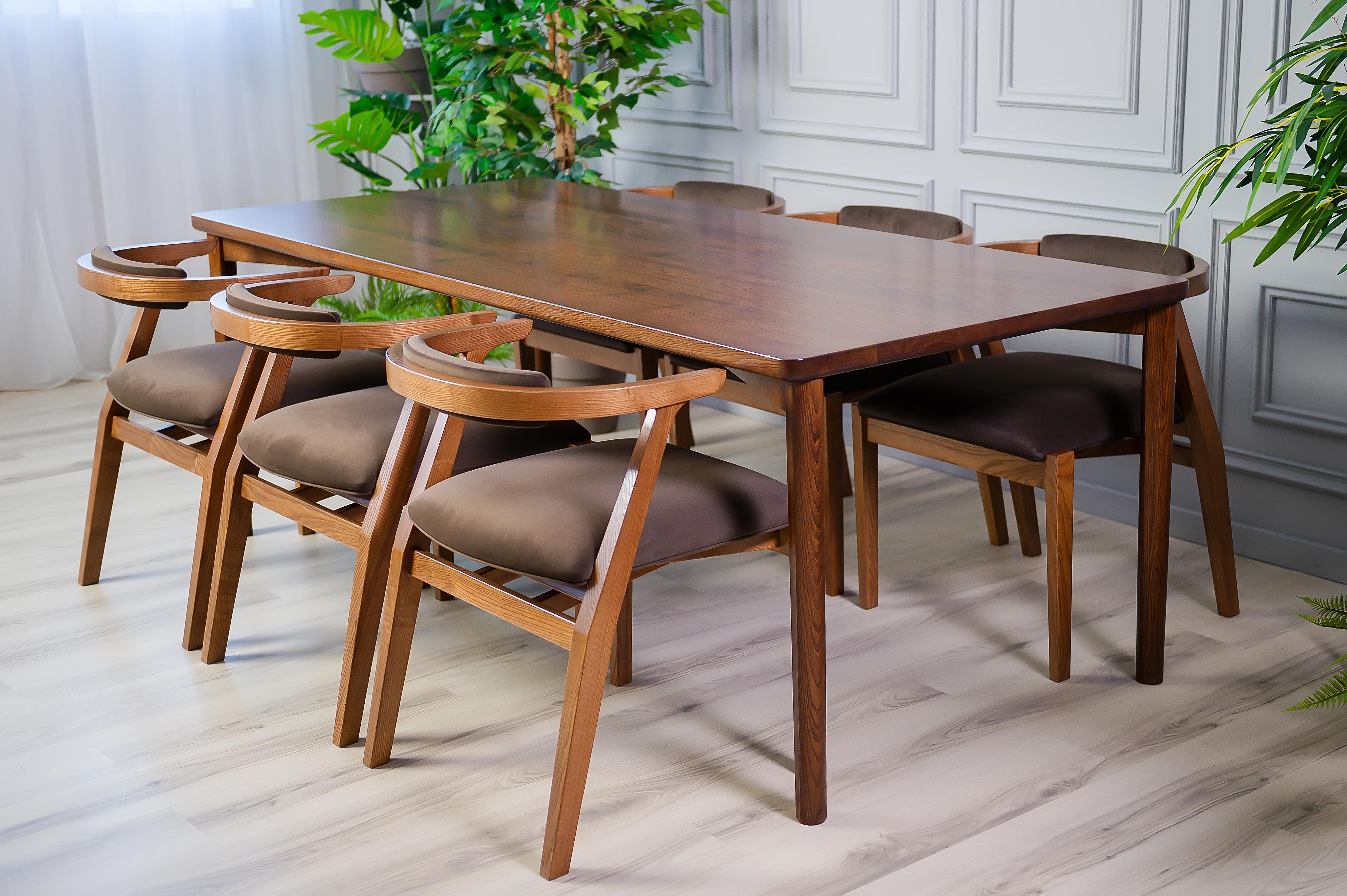 Solana Dark Brown Solid Wood Dining Table For Sale 4