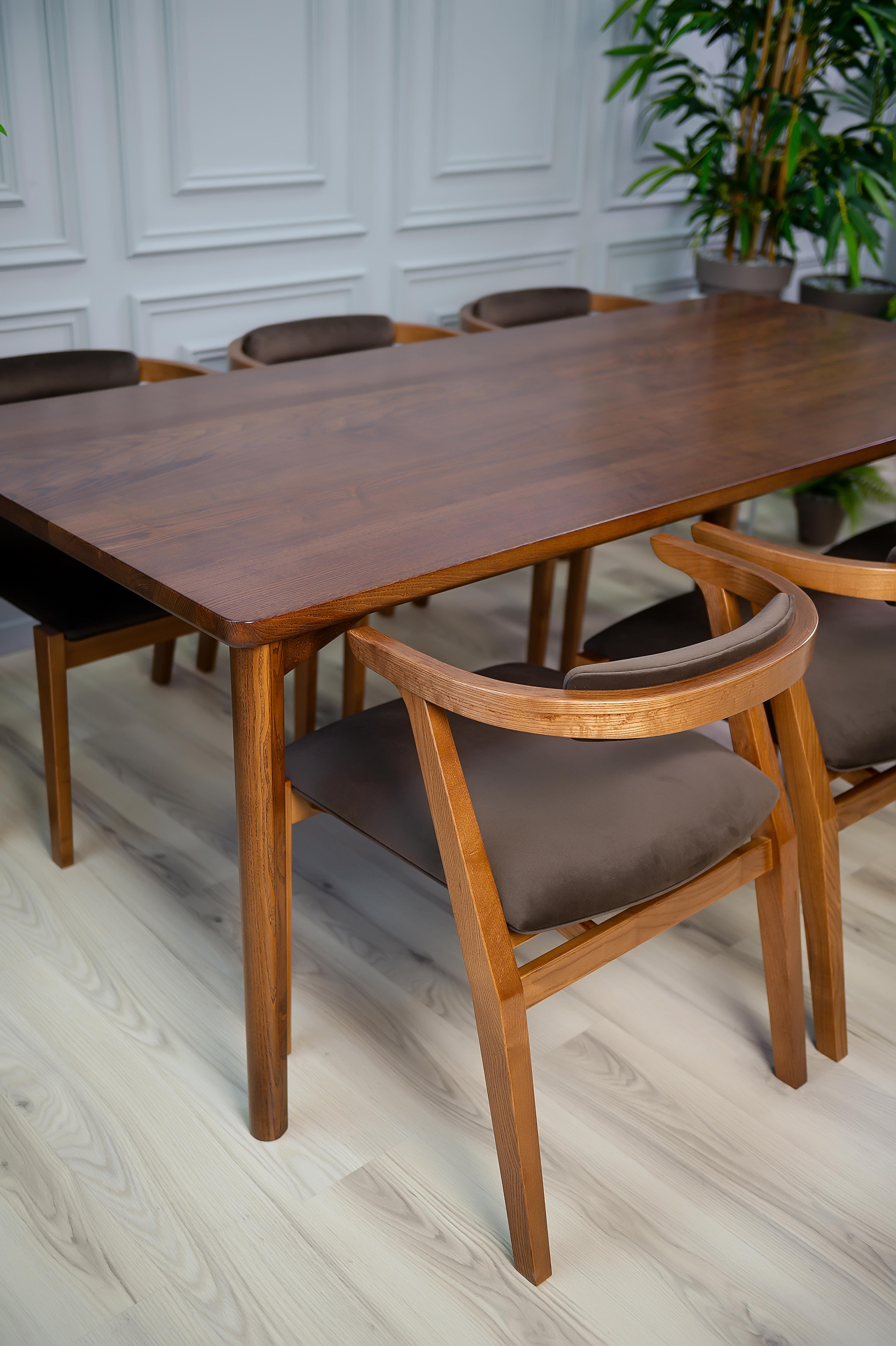 Solana Dark Brown Solid Wood Dining Table For Sale 1