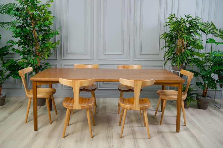 Solana Light Brown Solid Wood Dining Table For Sale at 1stDibs