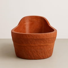 Solana Unique Bath Tub in Carved Travertine by Andres Monnier