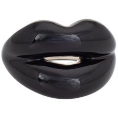 Solange Azagury Partridge Black Hot Lips Ring Sterling Silver Estate