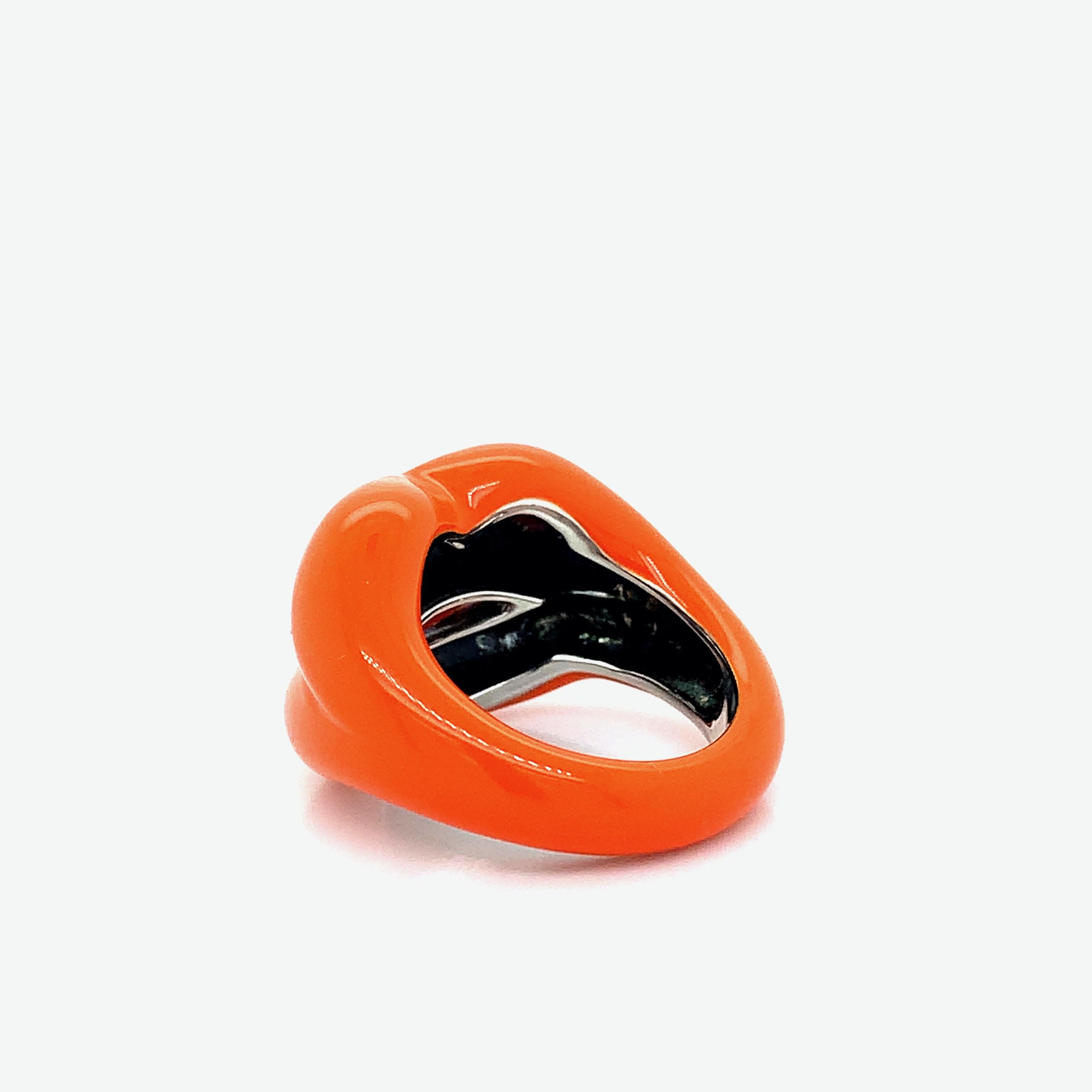 Modern Solange Azagury-Partridge Orange Lips Ring For Sale