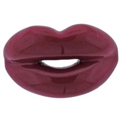 Solange Azagury Partridge Red Lips Silver Brooch