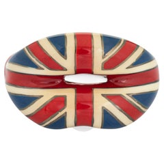 Solange Azagury Partridge Union Jack Hot Lips Ring 5.5 Sterling Silver Estate