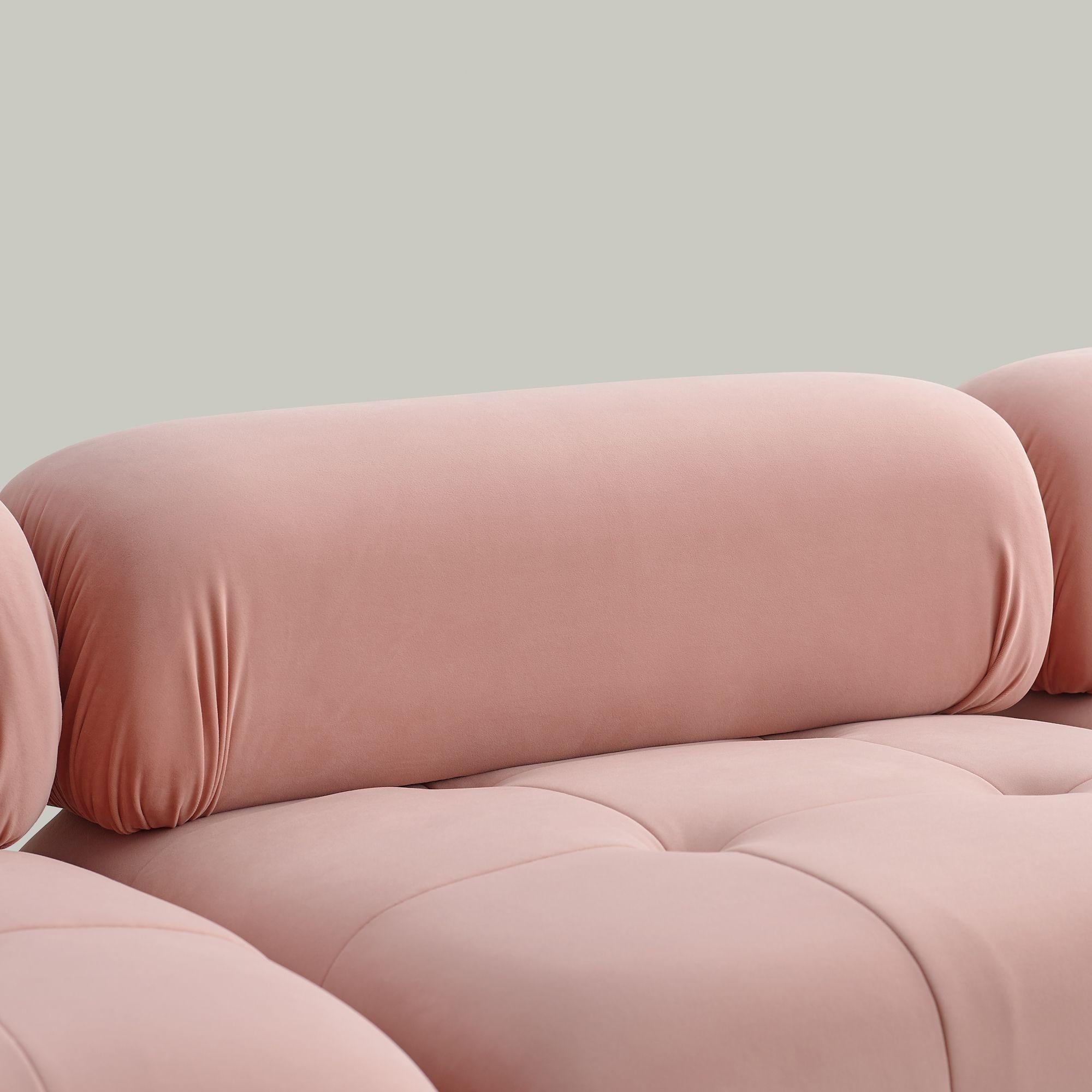 Sofá Modular de Terciopelo Rosa Solange Siglo XXI y contemporáneo en venta