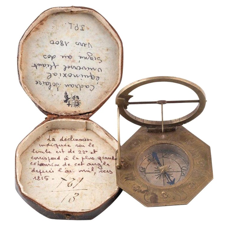 Solar brass Dial Gilt Johan Schrettegger Augsburg Germany XVIII en vente