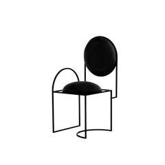 Chaise solaire en laine noire et cadre en acier revêtu de noir, par Lara Bohinc