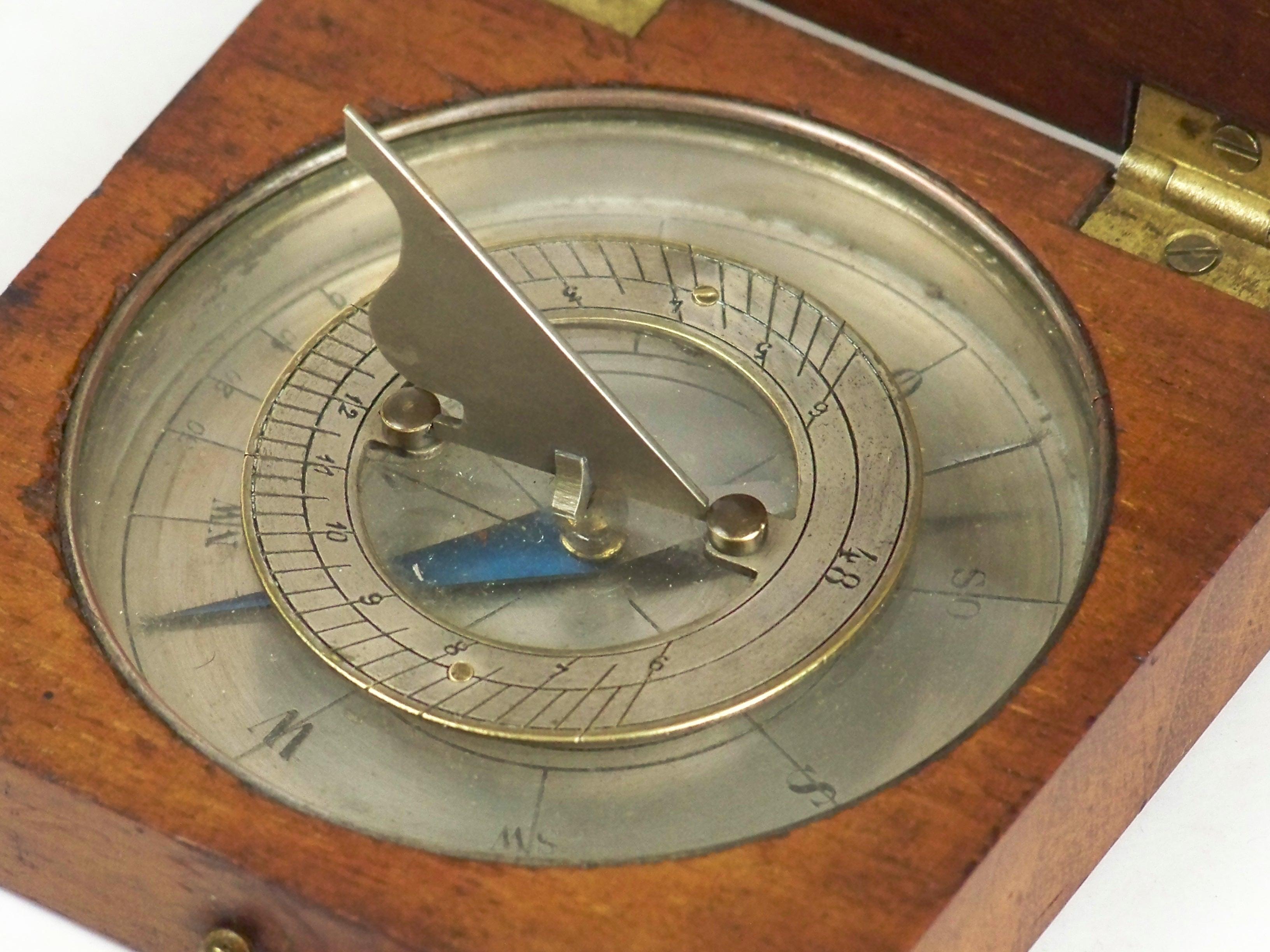 Fully functional. Solar compass horizontal clock designed for latitude 49 degrees.