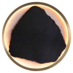 Eclipse solaire  - Sten Studio - Ø 40 in -  Miroir en obsidienne fabriqué à la main