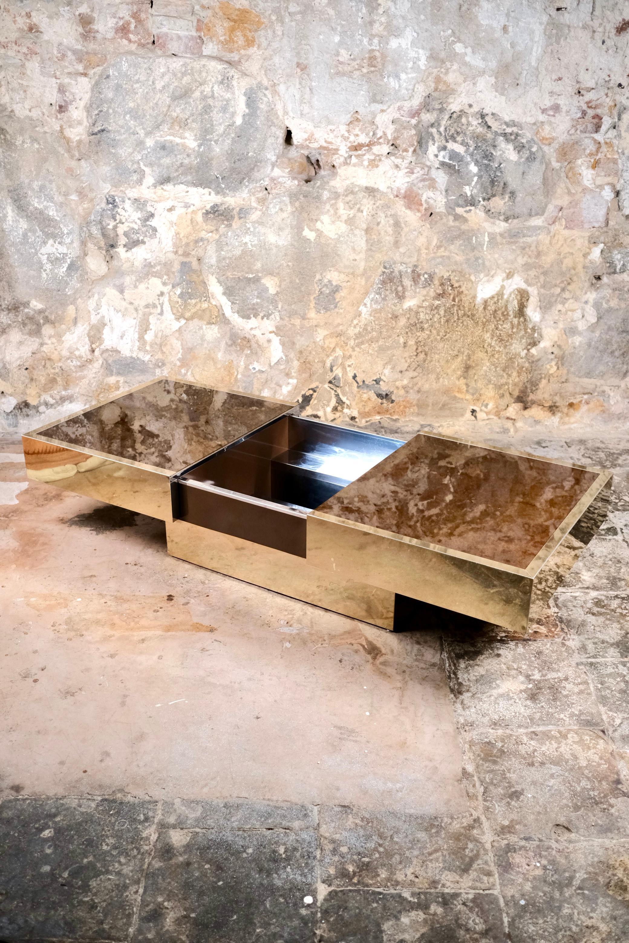 Mesa de centro con barra solar de Cidue, made in Italy, años 70 en Bueno estado para la venta en Lyon, FR