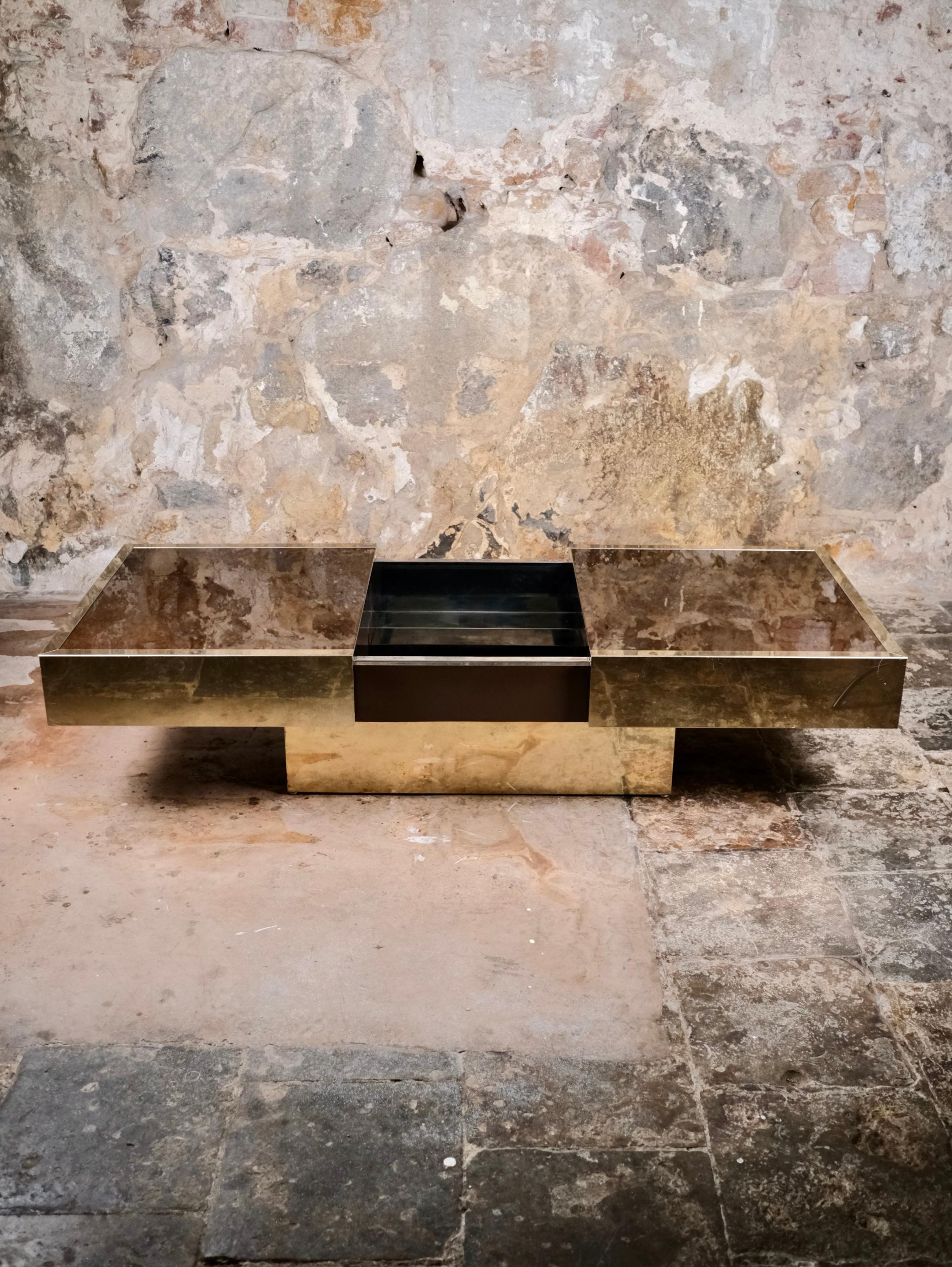 Mesa de centro con barra solar de Cidue, made in Italy, años 70 finales del siglo XX en venta