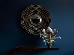 Solar Flare Sunburst Wall Mirror in Cast Brass by Belbar Studio