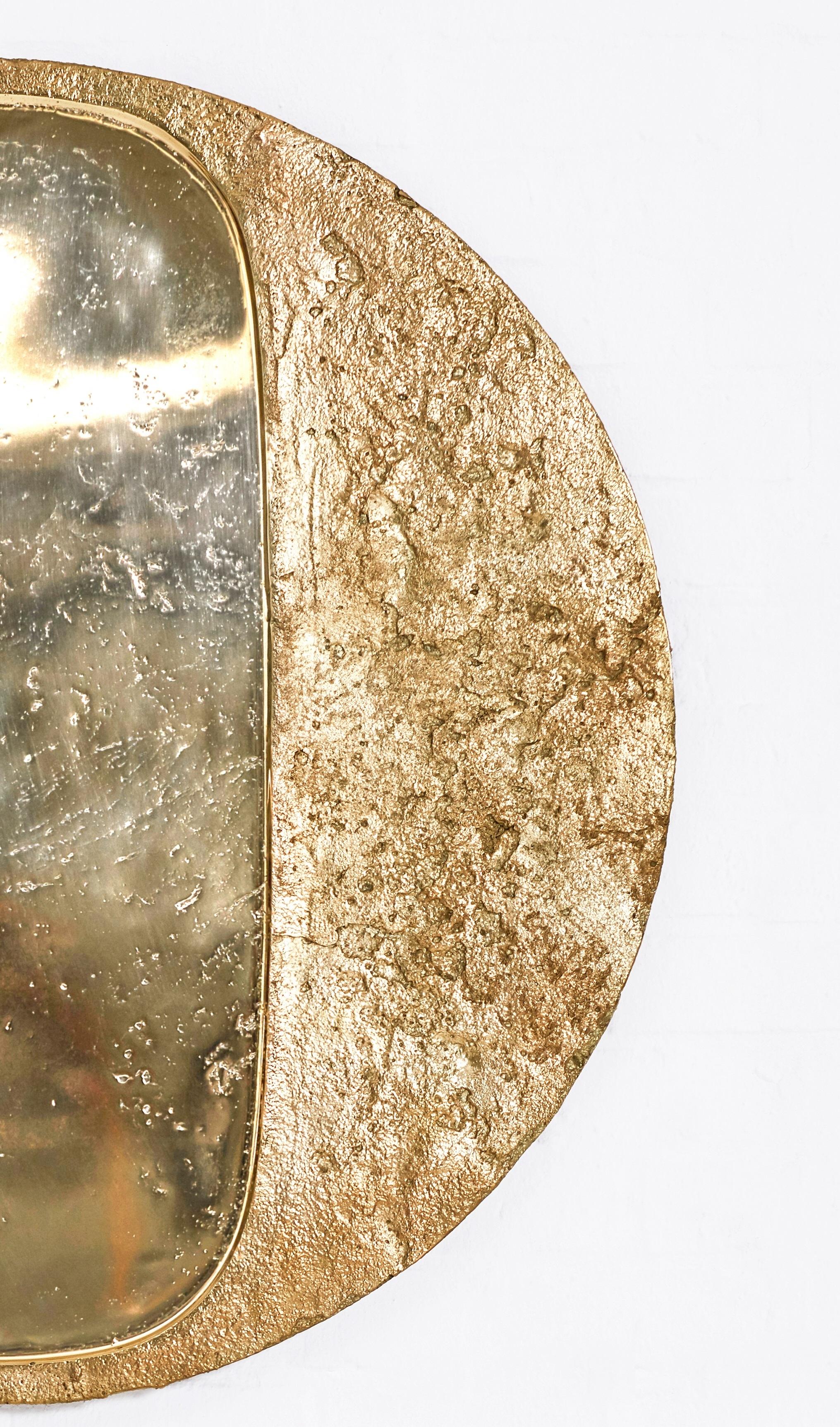 Autre Solar Portal Limited Edition Wall Sculptural Mirror in Bronze by Jesse Ede en vente