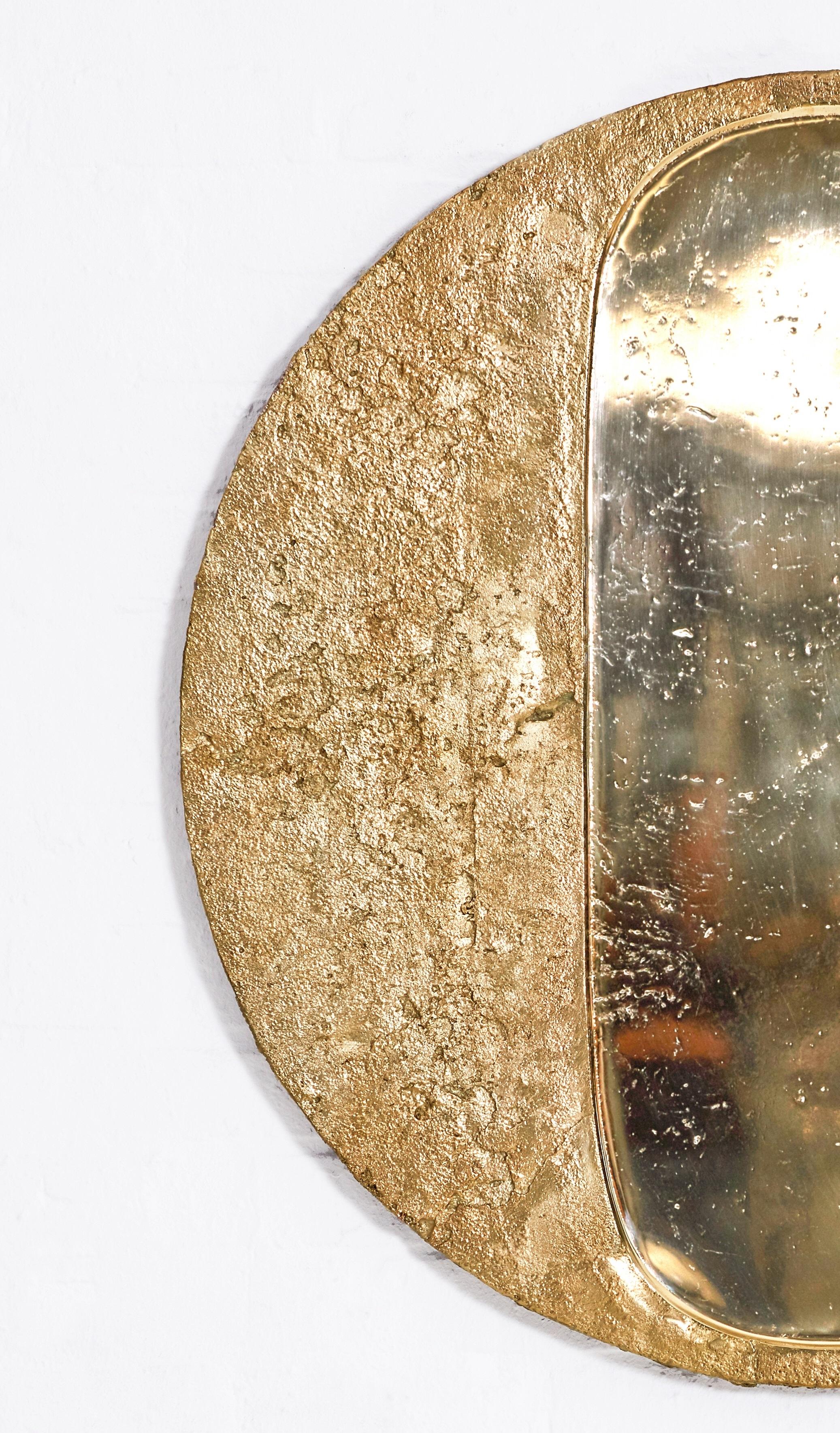 Solar Portal Limited Edition Wall Sculptural Mirror in Bronze by Jesse Ede Neuf - En vente à Geneve, CH