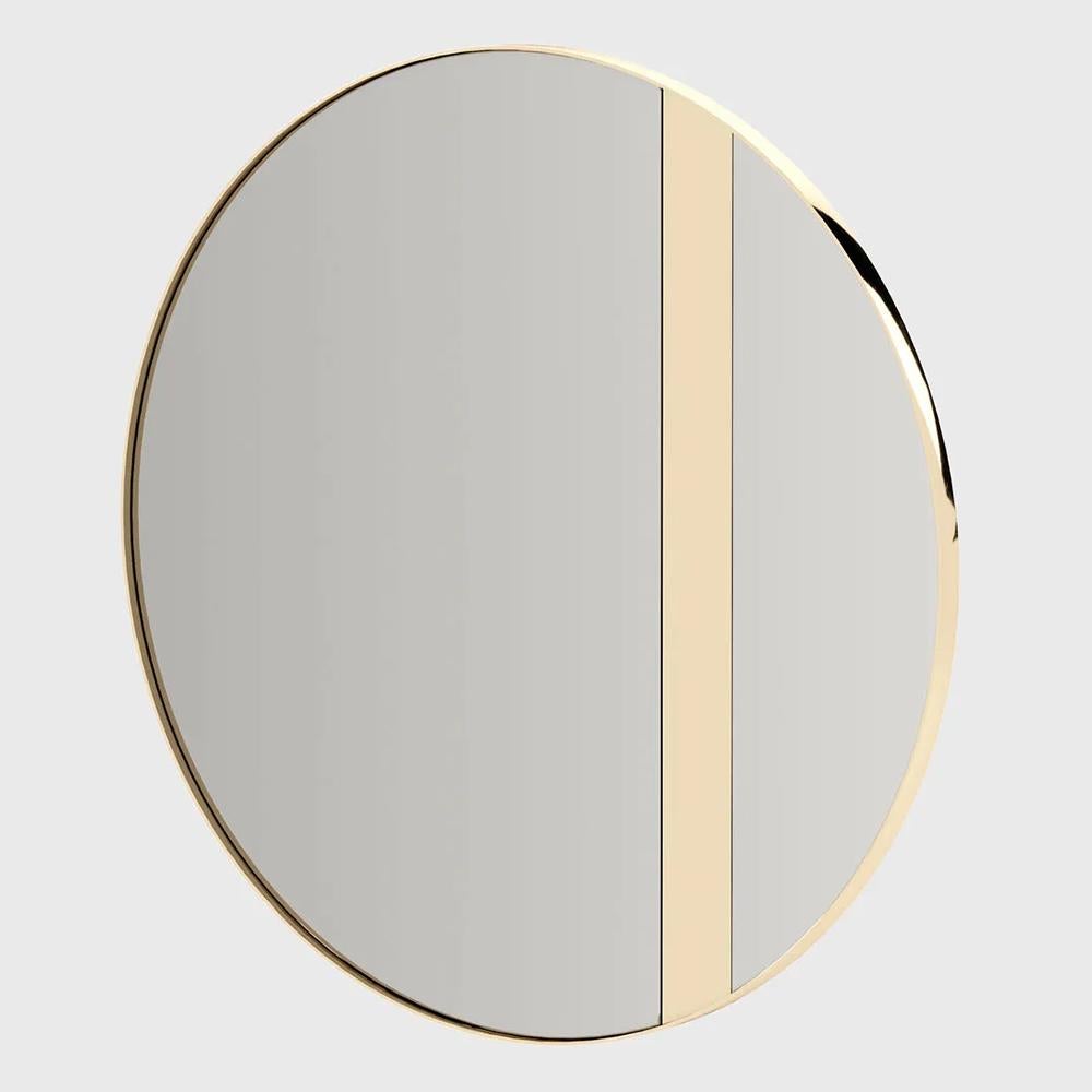 Hand-Crafted Solar Round Mirror For Sale