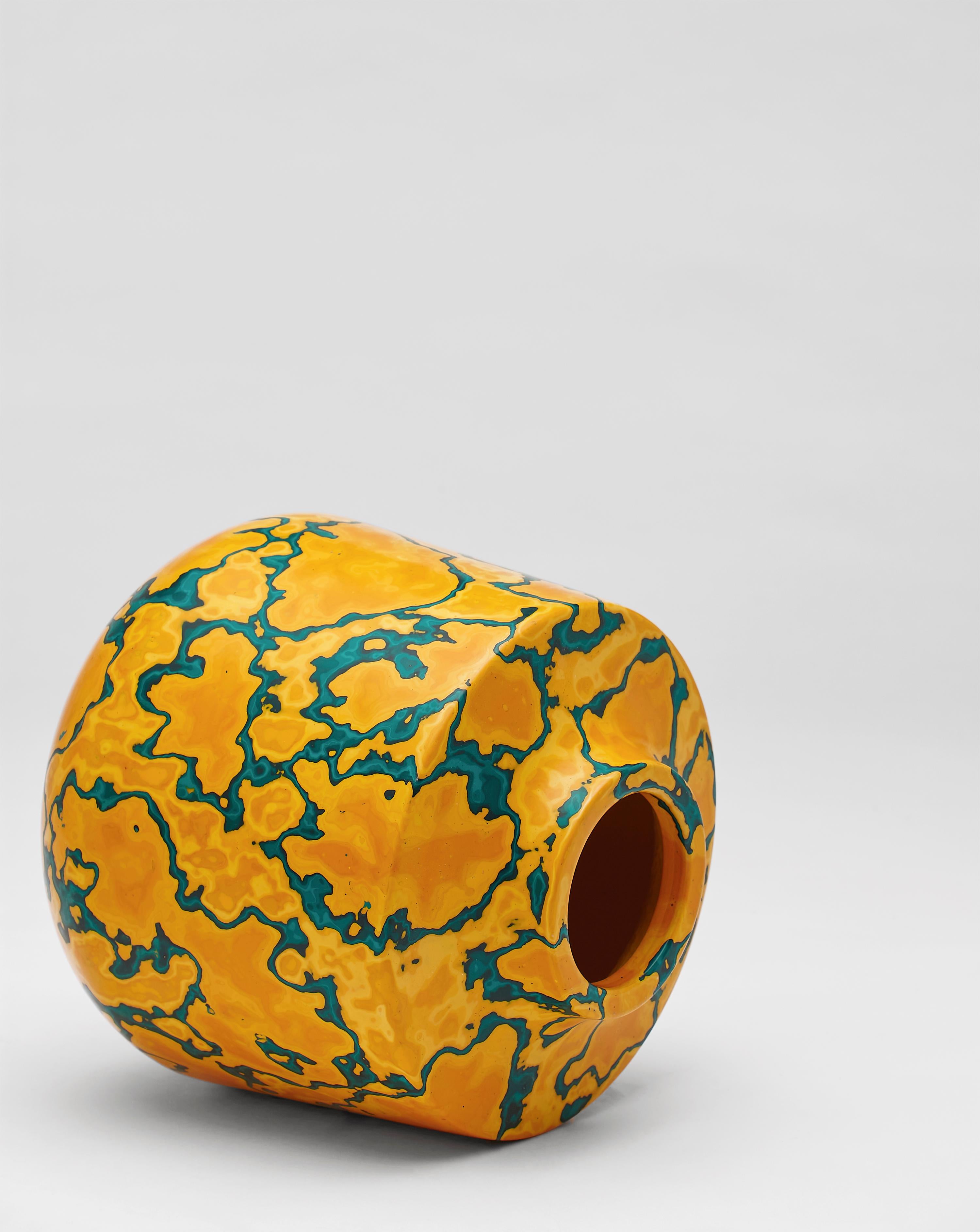 Solar Stone, Contemporary Vase / Vessel in Yellow & Orange by Nic Parnell For Sale 3