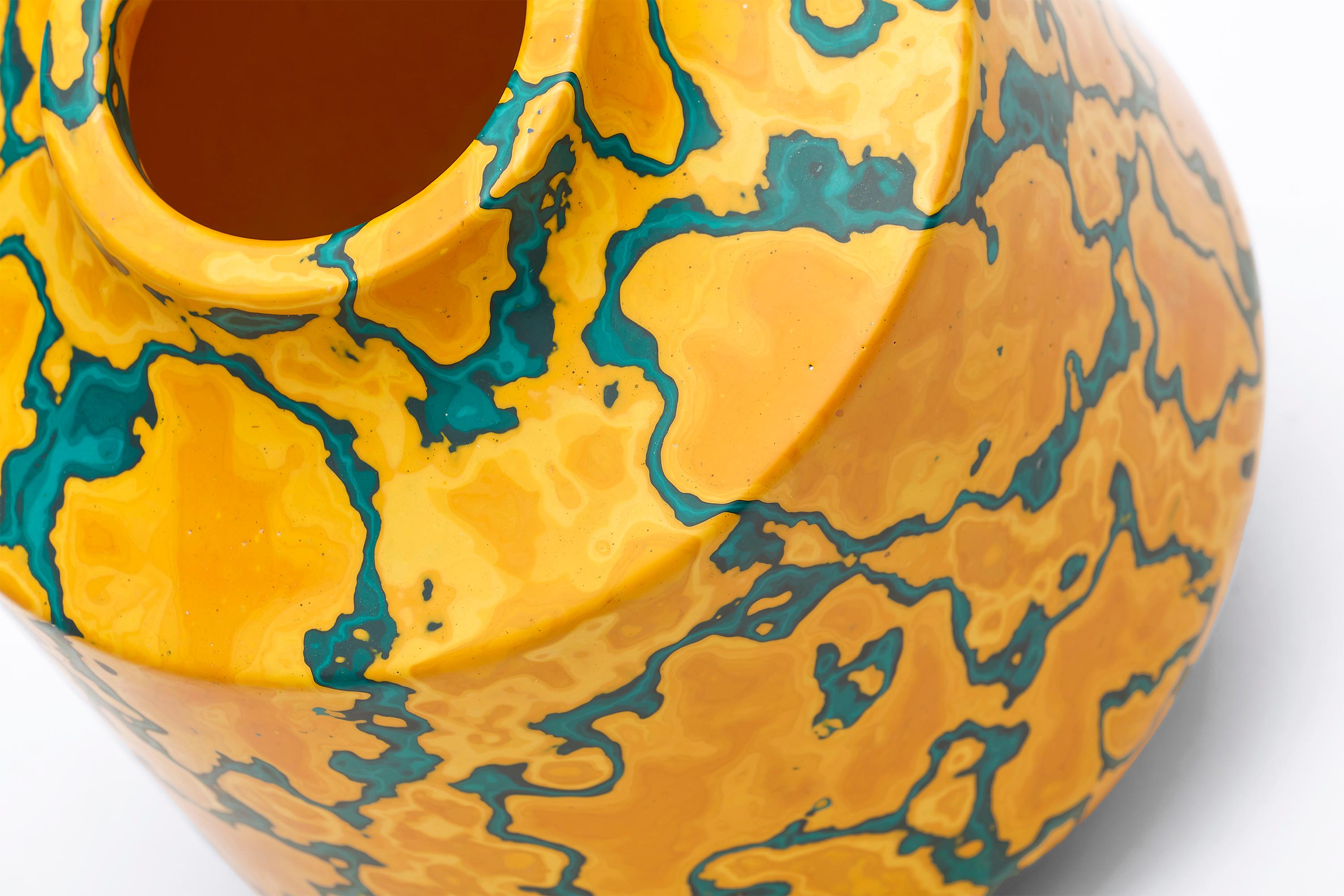 Solar Stone, Contemporary Vase / Vessel in Yellow & Orange by Nic Parnell In New Condition For Sale In London, GB