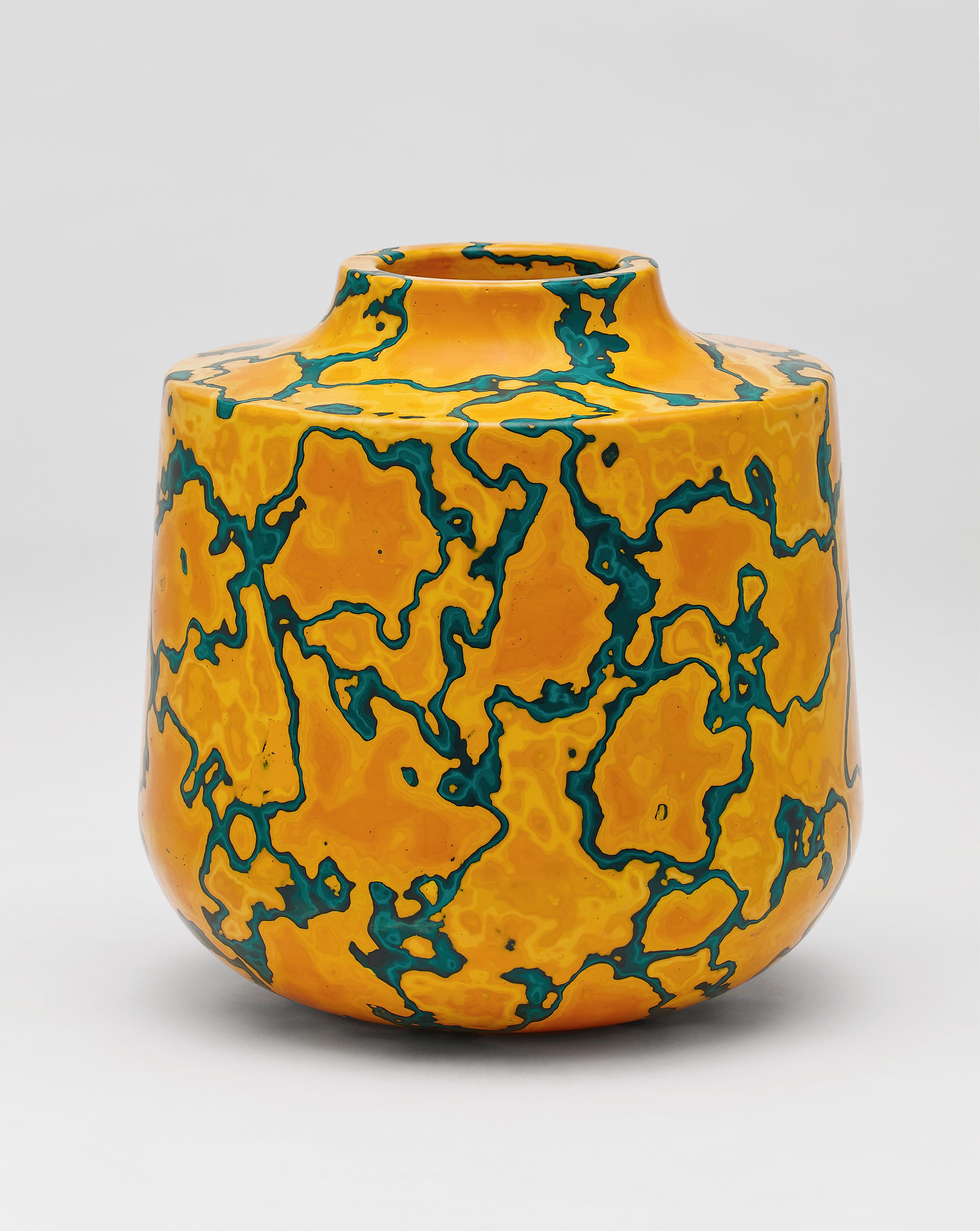 Solar Stone, Contemporary Vase / Vessel in Yellow & Orange by Nic Parnell For Sale 2