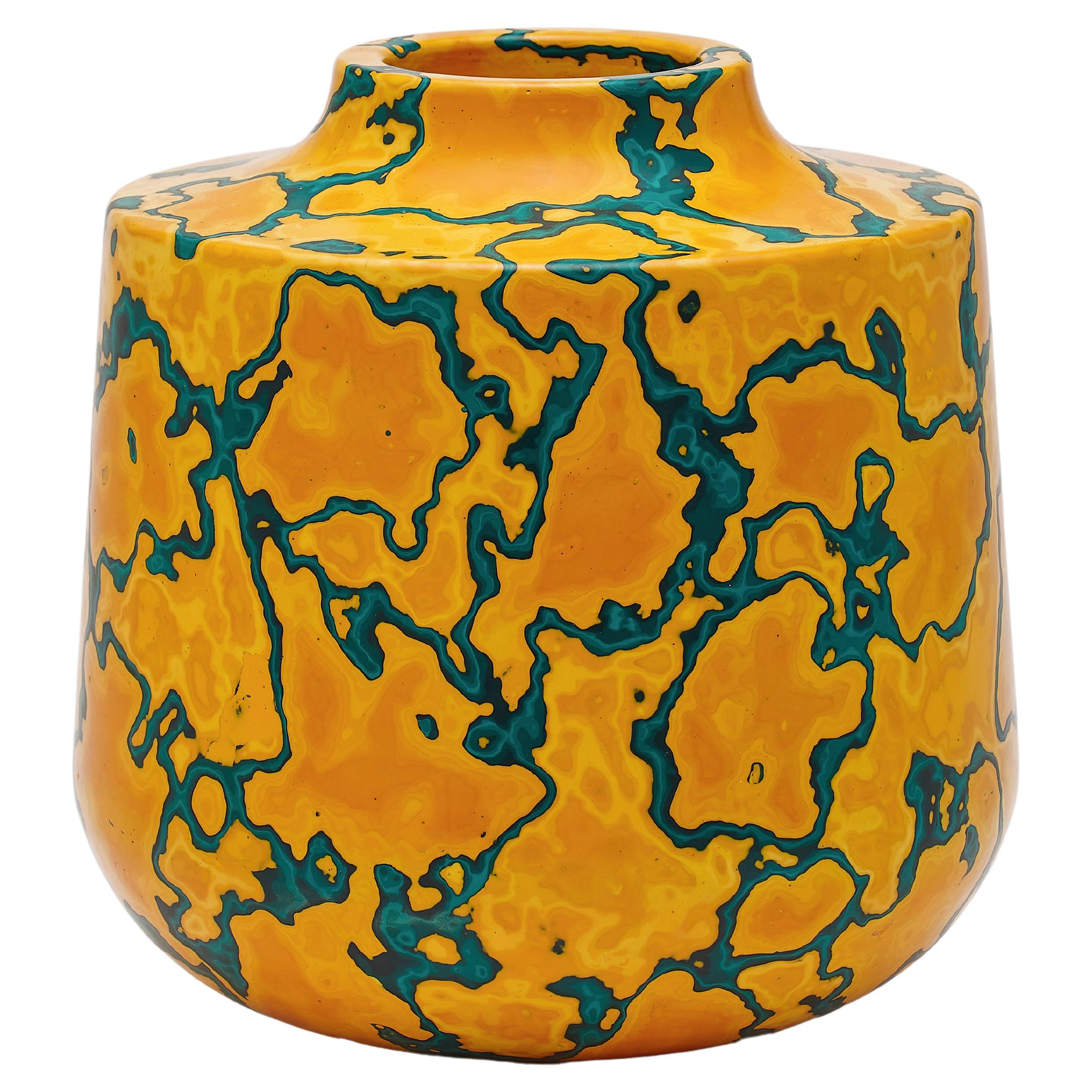 Solar Stone, Contemporary Vase / Vessel in Yellow & Orange by Nic Parnell