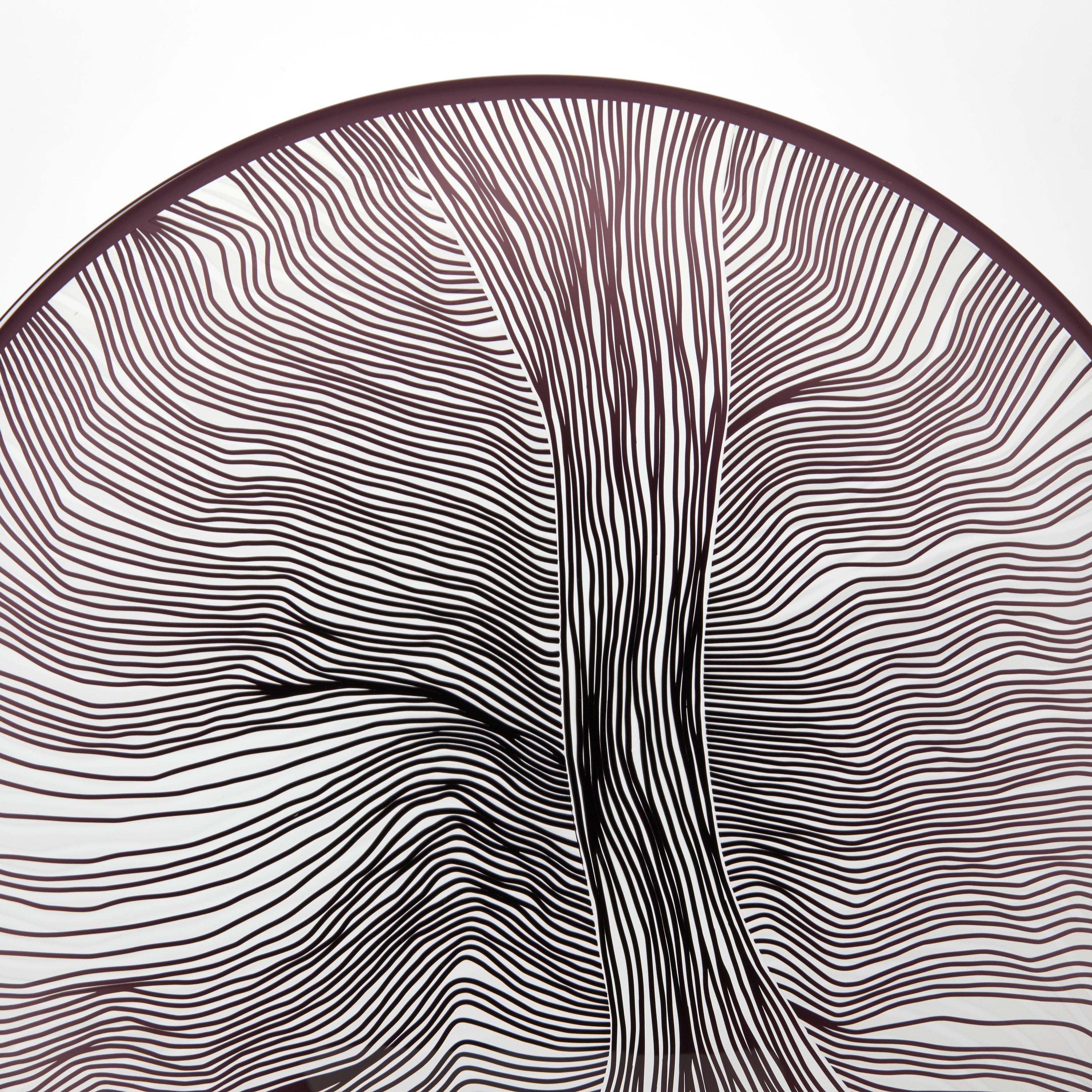 Hand-Crafted Solar Storm Monochrome III, abstract cut patterned glass artwork by Kate Jones For Sale