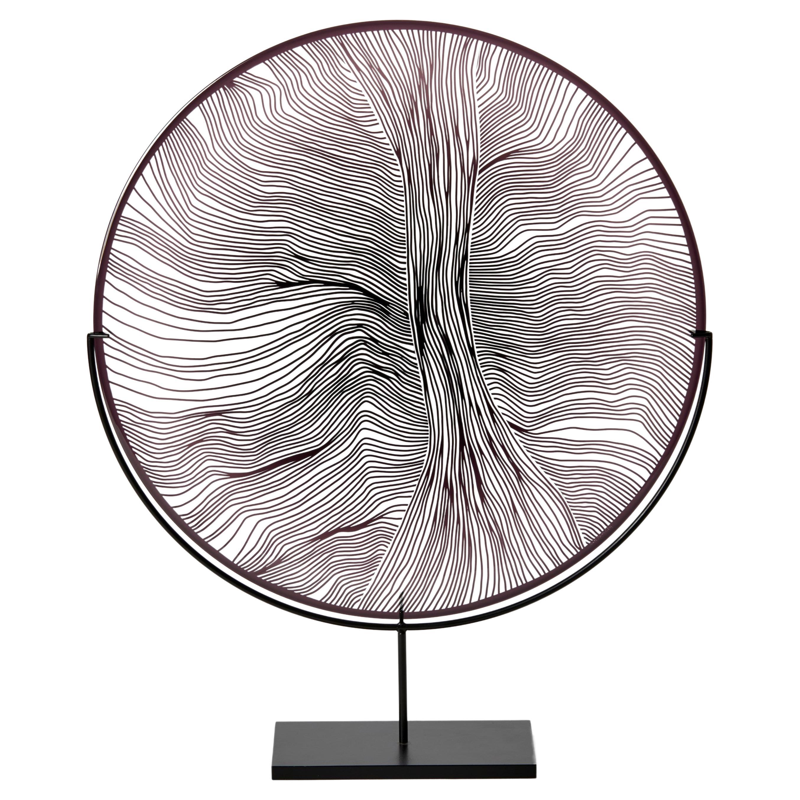Solar Storm Monochrome III, abstraktes, gemustertes Glaskunstwerk von Kate Jones im Angebot