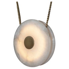 Solara Pendant - Alabaster - Satin Brass