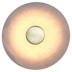 Solara Wall Sconce - 6 inch - Alabaster - Satin Brass