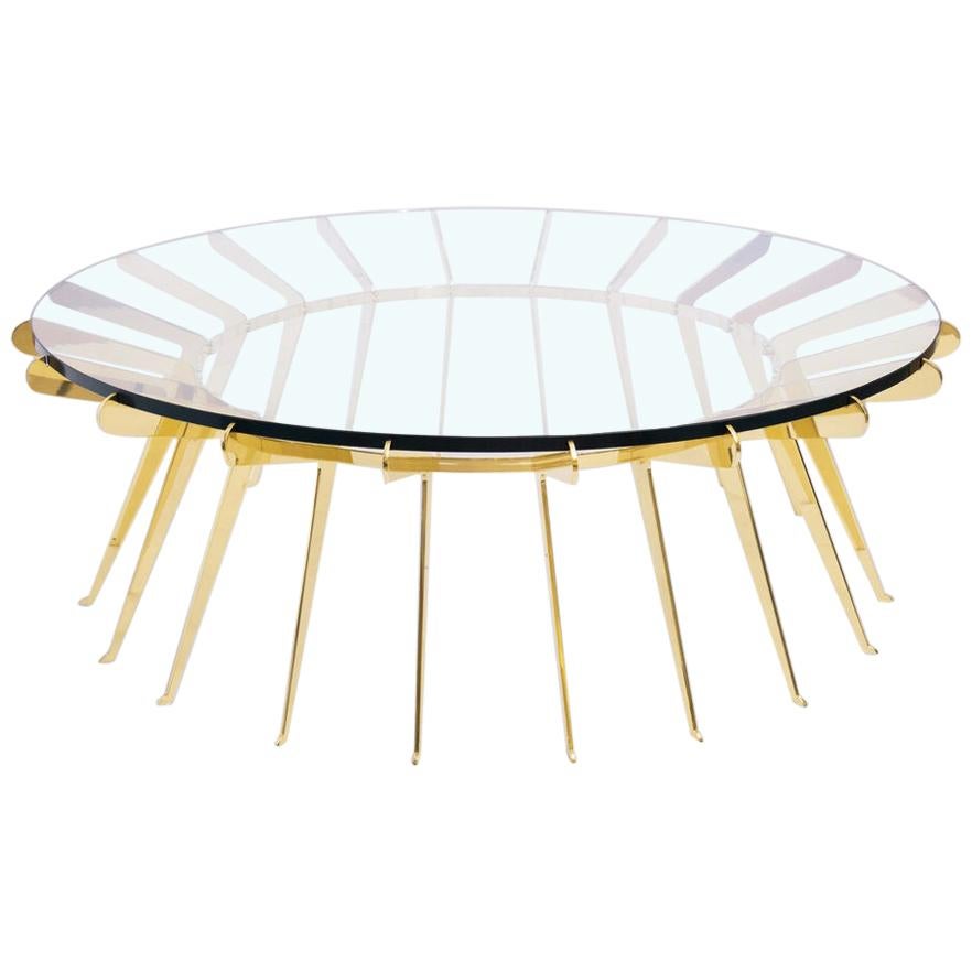 Yellow (POLISHED BRASS) Solare Coffee Table by Form A