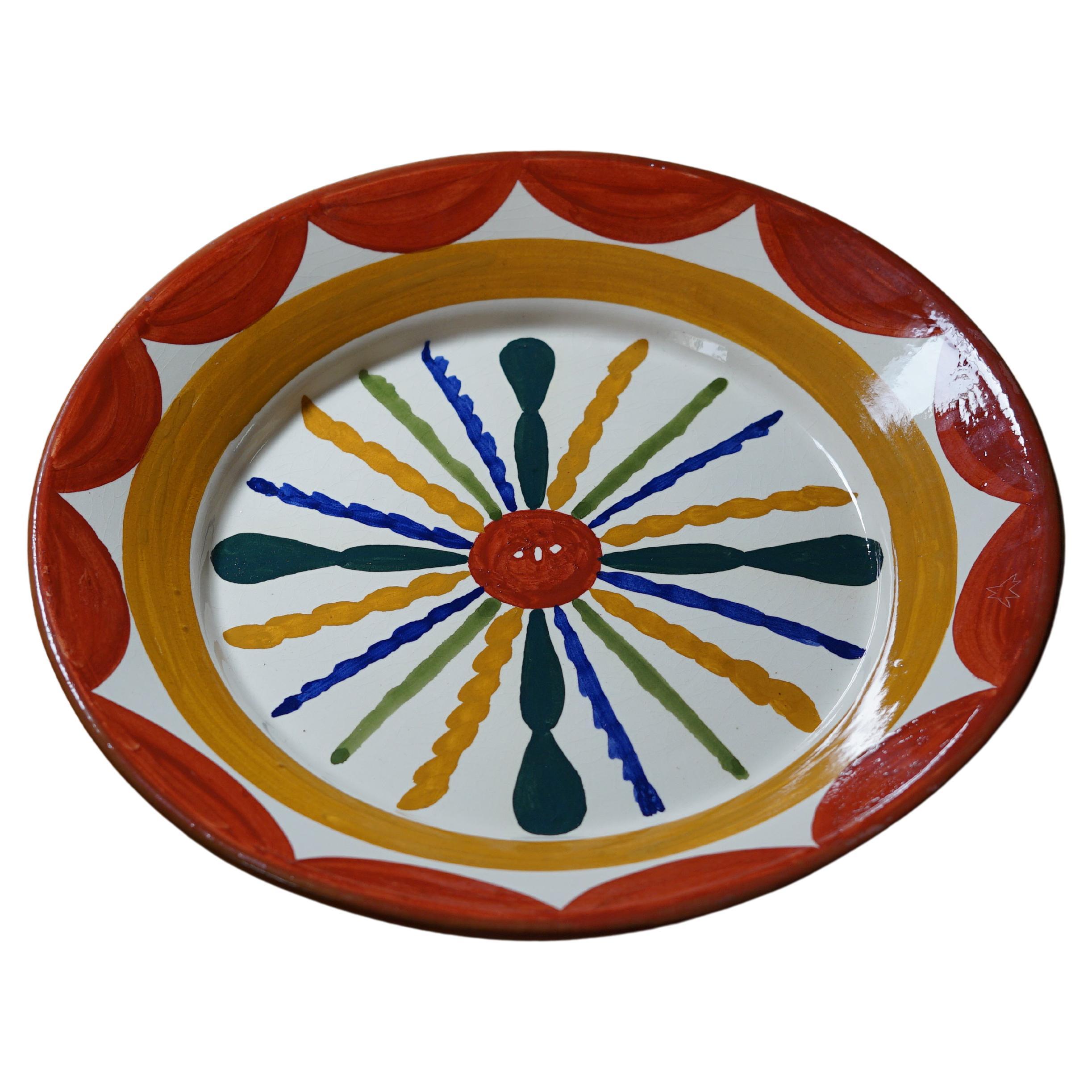 TASCO presents Solarengo - Terracotta Plate Handpainted by Mariana Malhão For Sale