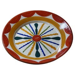 Solarengo Decorative Plate by Mariana Malhão for Tasco, Hand Painted Terracotta