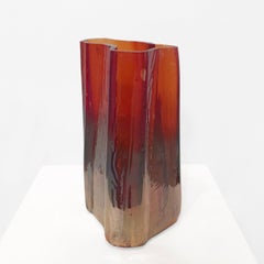 Jarrón Solarizado Fantasma Rojo Rubí Cleaving