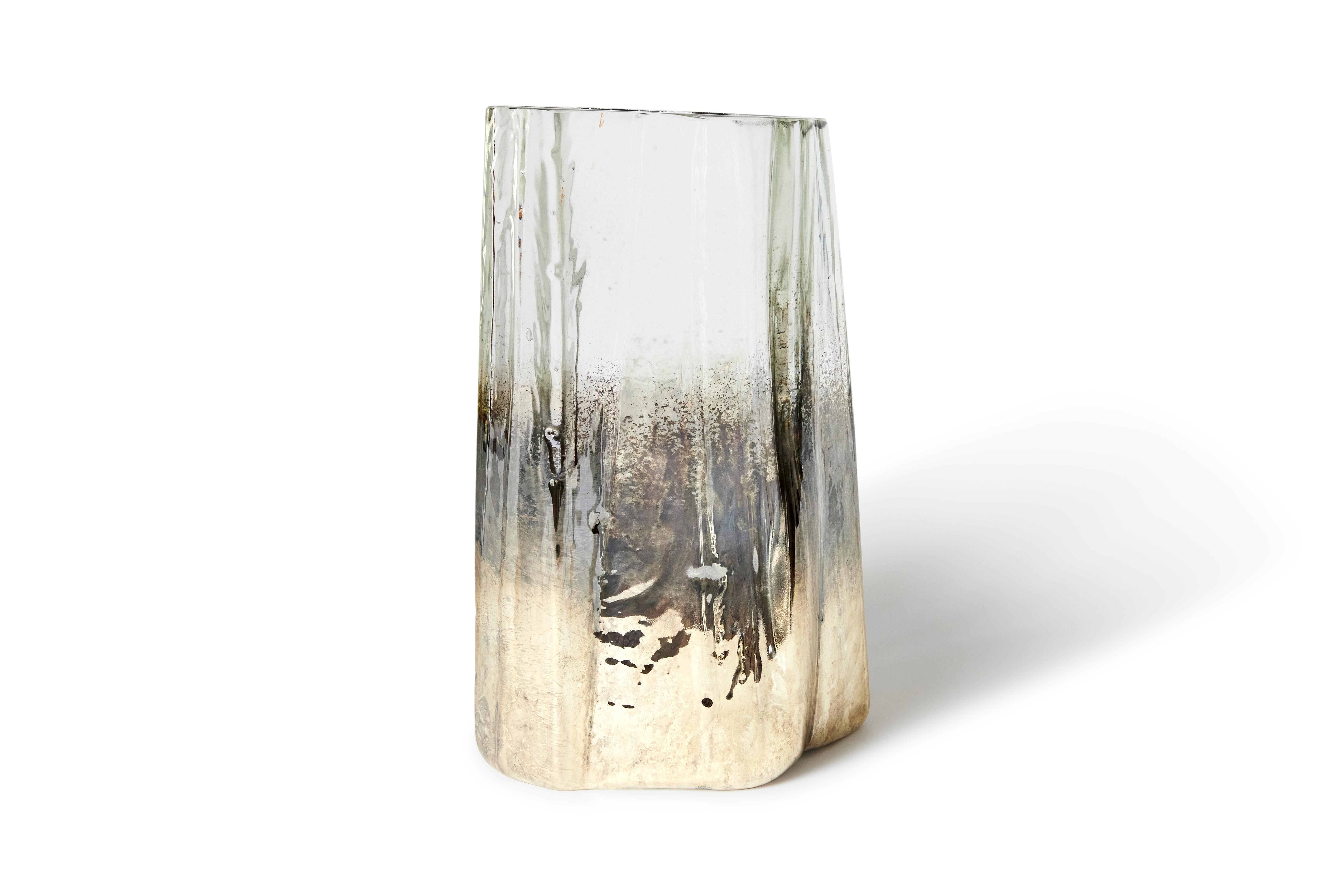 American Solarized Cleaving Ruby Red Ghost Vase For Sale